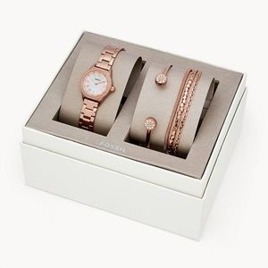 🌼 NWT Fossil rose gold tone watch + bracelet set